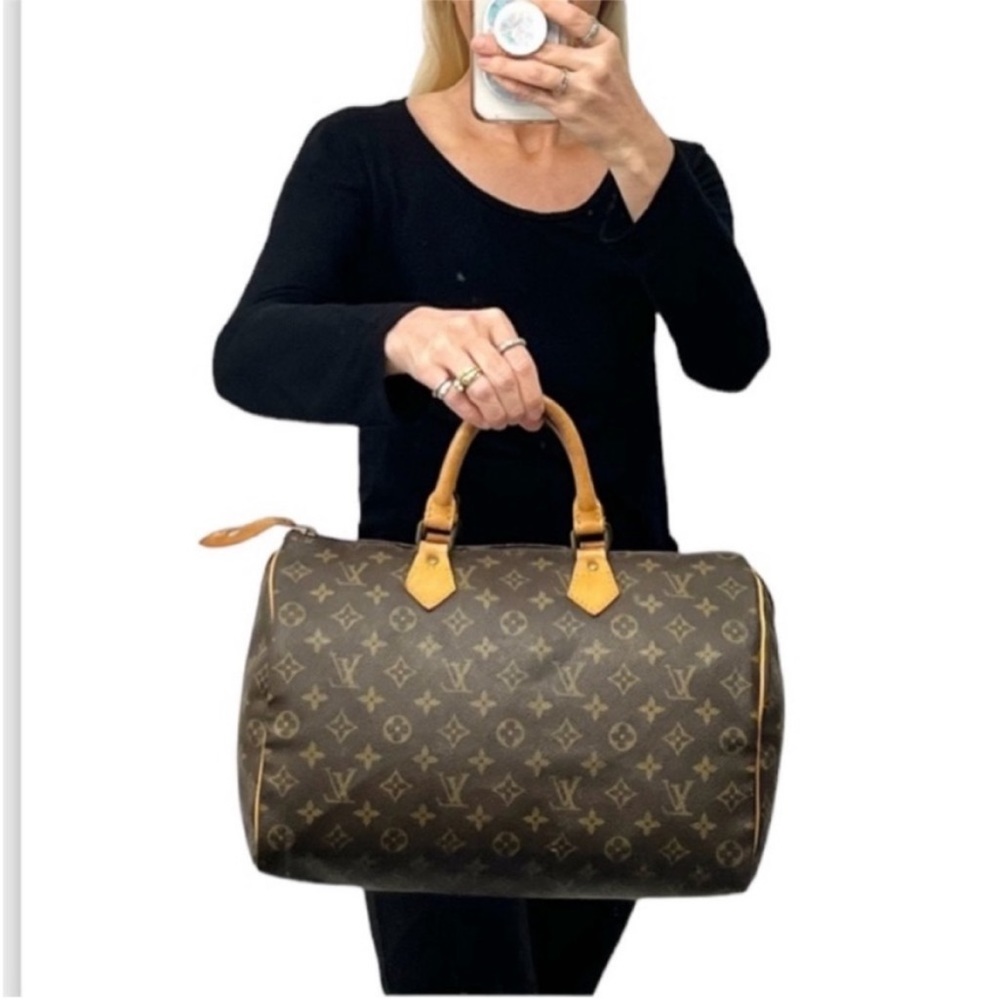 GREAT CONDITION! Authentic Louis Vuitton Speedy 35 Shoulder Bag Tote Handbag - Picture 3 of 14
